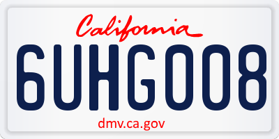 CA license plate 6UHG008