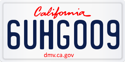 CA license plate 6UHG009
