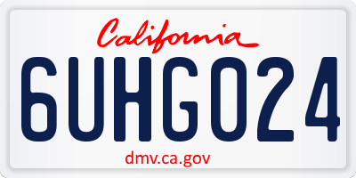CA license plate 6UHG024