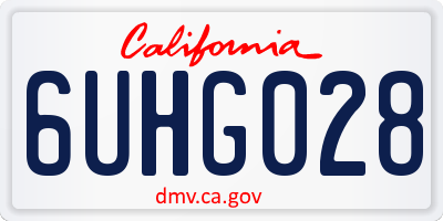 CA license plate 6UHG028