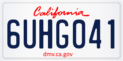 CA license plate 6UHG041