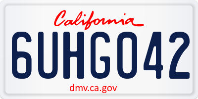 CA license plate 6UHG042