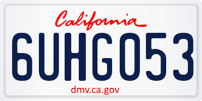 CA license plate 6UHG053