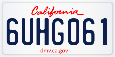 CA license plate 6UHG061