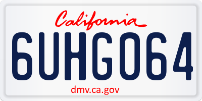 CA license plate 6UHG064