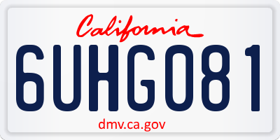 CA license plate 6UHG081