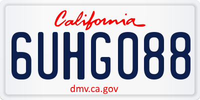 CA license plate 6UHG088