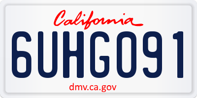 CA license plate 6UHG091