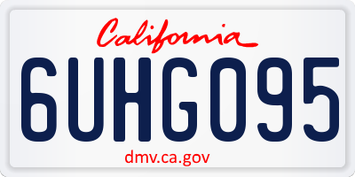 CA license plate 6UHG095