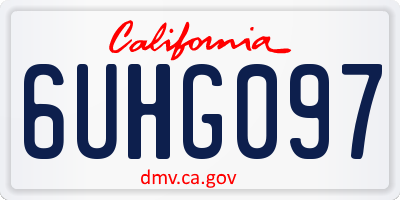 CA license plate 6UHG097