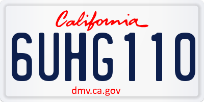 CA license plate 6UHG110
