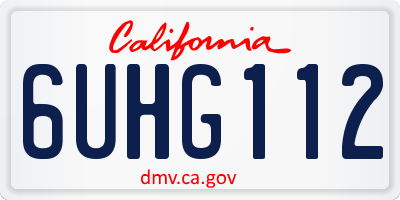 CA license plate 6UHG112