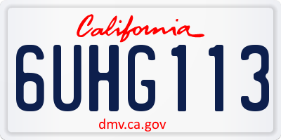 CA license plate 6UHG113