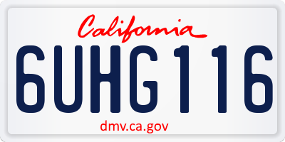 CA license plate 6UHG116