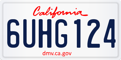 CA license plate 6UHG124