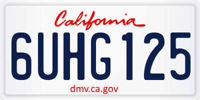CA license plate 6UHG125