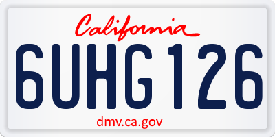 CA license plate 6UHG126