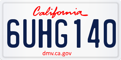CA license plate 6UHG140