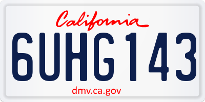 CA license plate 6UHG143