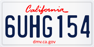 CA license plate 6UHG154