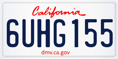 CA license plate 6UHG155