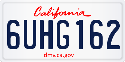 CA license plate 6UHG162
