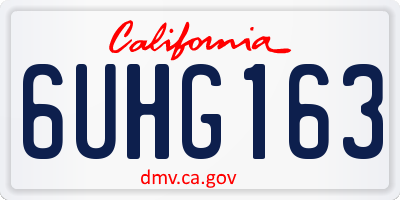 CA license plate 6UHG163