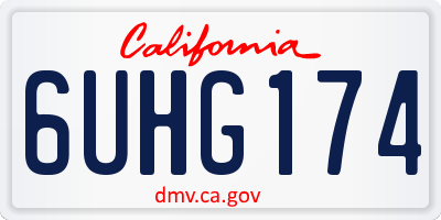 CA license plate 6UHG174