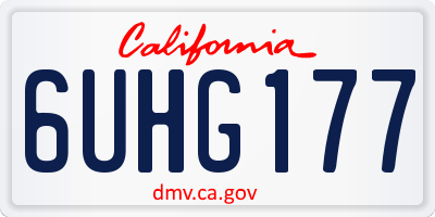 CA license plate 6UHG177