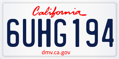 CA license plate 6UHG194