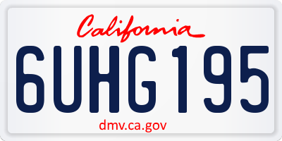 CA license plate 6UHG195