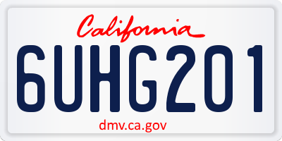 CA license plate 6UHG201