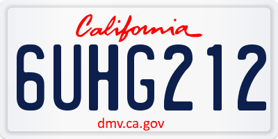 CA license plate 6UHG212