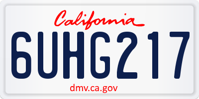 CA license plate 6UHG217