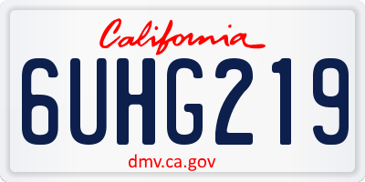 CA license plate 6UHG219