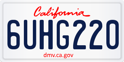 CA license plate 6UHG220