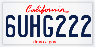 CA license plate 6UHG222