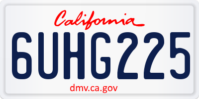 CA license plate 6UHG225