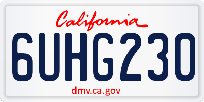 CA license plate 6UHG230