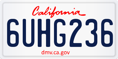 CA license plate 6UHG236