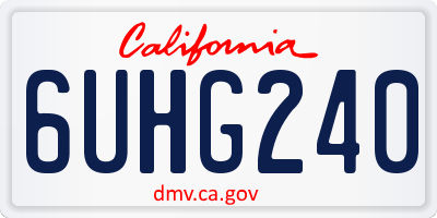 CA license plate 6UHG240