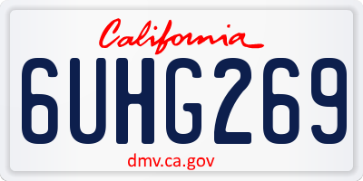 CA license plate 6UHG269