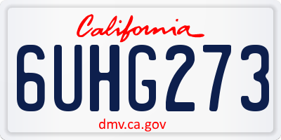 CA license plate 6UHG273
