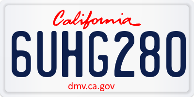 CA license plate 6UHG280