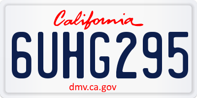 CA license plate 6UHG295