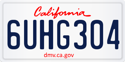 CA license plate 6UHG304
