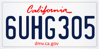 CA license plate 6UHG305