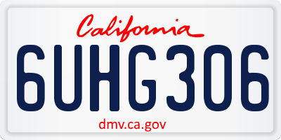 CA license plate 6UHG306