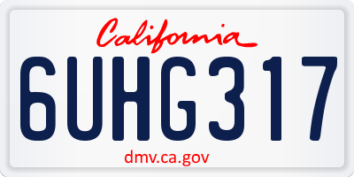 CA license plate 6UHG317