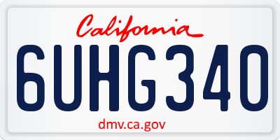 CA license plate 6UHG340